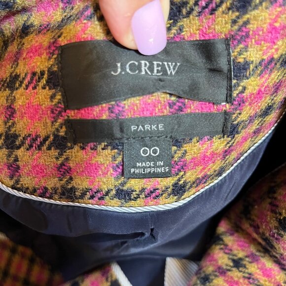 J.Crew Moon Wool Plaid Parke Blazer Size 00 - Picture 8 of 13
